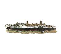 XAGMODSHN Sunken Ship - Decoración de acuario de 15 pulgadas, adornos de resina para peces grandes