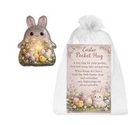 XAGMODSHN Tarjetas de apoyo de afecto temáticas y dije de liebre acrílico para mensajes de saludo, regalos y celebración de festivales, Pascua para compartir