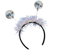 XAGMODSHN Tocado con temática de discoteca brillante, adorno para el cabello, accesorio seguro para el cabello, accesorio para Halloween, cosplay, cumpleaños, baile, festival, tocado