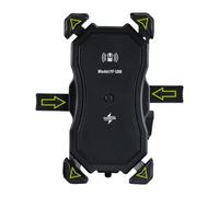 XAGMODSHN Twist - Soporte de teléfono para motocicleta con carga de radio de 18 W de poliuretano contra deslizamiento y estructura de bloqueo de un solo segundo para motociclistas