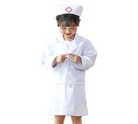 XAGMODSHN Uniforme de médico transpirable para niños, disfraz de enfermera, para jugar a simular, hospital, bata de laboratorio, tallas educativas, ropa científica para niños