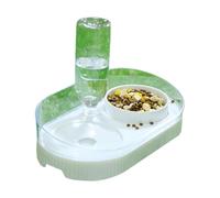 XAGMODSHN Vajilla 2 en 1 para mascotas, cuenco de agua para perros, dispensador de agua de cerámica para gatos, cuenco elevado