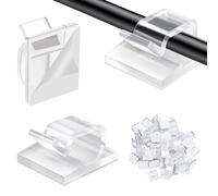Xahpower 100 Piezas Clips para Cables, Organizador de Cables Autoadhesivo, Gestión de Cables para Pared, Luces de Cadena, Escritorio, Hogar, Oficina