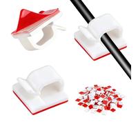 Xahpower 100 Piezas Clips para Cables, Organizador de Cables Autoadhesivo, Gestión de Cables para Pared, Luces de Cadena, Escritorio, Hogar, Oficina