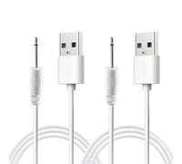 Xahpower Cable de Carga de Repuesto DC 2,5 mm, 2PCS Cable Cargador USB para Masajeadores, Carga Rápida, Blanco