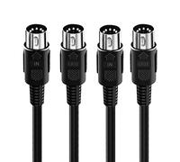 Xahpower Cable MIDI 2 m, Paquete de 2 Cable Audio DIN 5 Pines Compatible con Sintetizador, Samplers, Cajas de Ritmos Electrónicos, Teclado MIDI, Efectos, Secuenciadores, Pianos Electrónicos (2 m)