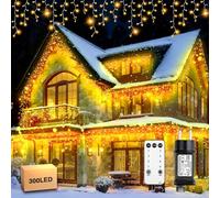 Xahpower Cortina Luces Navidad Exterior 8M, 300 LED Guirnalda Luminosa con Control Remoto, 8 Modos, Temporizador IP44, Luces Decorativas para Navidad, Fiesta, Balcón, Boda, Courtyard, Garden