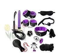 XaiYimee Juego de Dormitorio de Nailon para Entrenamiento de Pilates en casa de 12 Piezas (Negro y Morado)