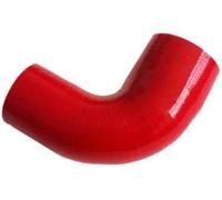 XAJINGSU Manguera roja de 2 a 2.24 pulgadas, manguera reforzada con acoplador reductor de silicona, 4 capas, diámetro interior de 90 grados, 51-57 mm, turbo/intercooler/admisión