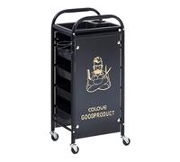 Xalteafe Carro De PeluqueríA,Carrito De Peluqueria,Carrito De Bandeja De SalóN,Carrito Auxiliar con Ruedas,Carro Peluqueria Profesional,Carro De PeluqueríA Profesional,con Cajones,Negro