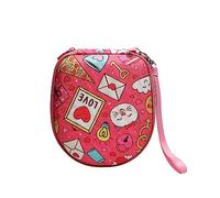 XANAD Funda Rígida Auriculares Infantiles - Estuche Universal iClever EarFun Philips Belkin iFecco Nabevi - Maleta Viaje Asa Portátil Niños Resistente Golpes Agua (Corazón Rosa)