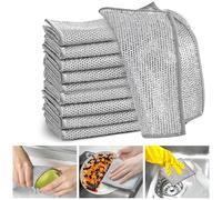 XANGNIER 8 trapos multiusos de alambre para lavar platos, paños de limpieza de lana de acero, paños de limpieza milagrosos de malla metálica multiusos para cocina, platos, fregadero, 8 unidades