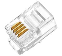 XANHAM Conectores RJ9 4P4C (paquete de 25 piezas) Cable de teléfono macho enchufe AV00403