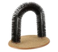 XANHOY Arco rascador para rascar con cepillo interactivo para el aburrimiento, juguete de aseo para gatitos
