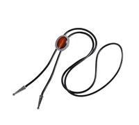 XANHOY Bolotie de cuerda trenzada occidental con colgante de piedra ovalada, corbata de cadena ajustable para hombres y mujeres