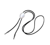 XANHOY Bolotie de cuerda trenzada occidental con colgante de piedra ovalada, corbata de cadena ajustable para hombres y mujeres