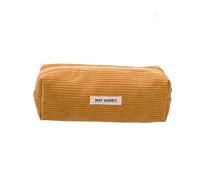 XANHOY Bolsa de pana para bolígrafos, papelería, gran capacidad, estuche para lápices, bolsa de maquillaje, suministros escolares y de oficina para estudiantes, Amarillo, 19*6*7 cm