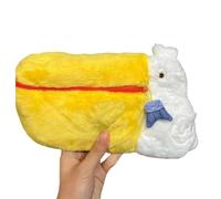 XANHOY Bonita bolsa para bolígrafos, papelería, estuche de peluche, estuche para lápices, carteras, bolsa de maquillaje, suministros escolares y de oficina para niña, White, 13*22 cm