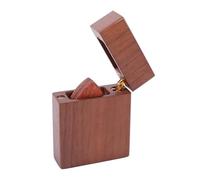 XANHOY Caja cuadrada pequeña de madera para púas, caja de almacenamiento con 5 púas de guitarra, accesorios para instrumentos musicales, Como se muestra en las imágenes, As shown in the pictures