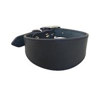 XANHOY Collar ancho acolchado para perros, de piel auténtica, collares para cachorros, para lurchers, galgos italianos, accesorios cómodos para perros