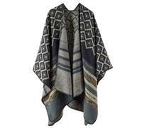 XANHOY Colombia - Poncho para viajes, suéter étnico, chal, kimono, capa, chal para hombro, para invierno, bufanda con patrón vintage
