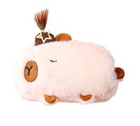 XANHOY Estuche de peluche de dibujos animados de gran capacidad, bolsa de papelería de felpa con cremallera para estudiantes y niños, beige, As shown in the picture