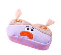 XANHOY Estuche de peluche para bolígrafos de dibujos animados, gran capacidad, con cremallera, para estudiantes, Purple, As shown in the picture