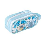 XANHOY Estuche multifuncional impermeable de gran capacidad para lápices, con cremallera, bolsa de viaje para artículos de tocador, bolsa de cosméticos, Blue, 220*70*110 mm