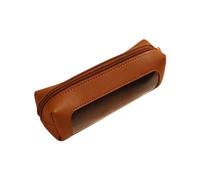 XANHOY Estuche multifuncional impermeable de poliuretano transparente con cremallera para estudiantes, profesores, escuela, oficina, Brown, 18.5*5*5.5 cm