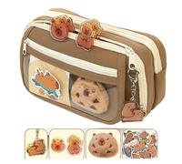 XANHOY Estuche para lápices de dibujos animados de gran capacidad, con cremallera, multicapa, bolsa de papelería de viaje para estudiantes, Como se muestra en la imagen, 21*7.5*13 cm