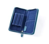 XANHOY Estuche para pluma estilográfica, 3 ranuras divididas, soporte para bolígrafos con cremallera, gran capacidad, bolsa de papelería, suministros escolares y de oficina, Blue, 17*8 cm