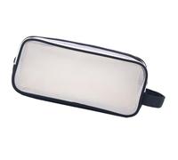 XANHOY Estuche transparente multifuncional para lápices, gran capacidad, con cremallera, bolsa de viaje para artículos de tocador, bolsa de cosméticos, Black, 225*75*95 mm