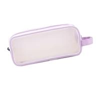XANHOY Estuche transparente multifuncional para lápices, gran capacidad, con cremallera, bolsa de viaje para artículos de tocador, bolsa de cosméticos, Purple, 225*75*95 mm