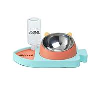 XANHOY Fuente de agua 3 en 1 con cuenco de acero inoxidable, dispensador de agua para mascotas con transparente para agua