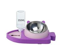 XANHOY Fuente de agua 3 en 1 con cuenco de acero inoxidable, dispensador de agua para mascotas con transparente para agua