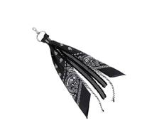 XANHOY HipHop - Pañuelo con cadena de cachemira, bandanas, cartera, cadena, cinta, ciclista, pañuelo de metal, llavero, bolsa, pantalones, joyería, regalo, bufanda de cintura a la moda, Negro, 56x56cm