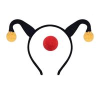 XANHOY Juego de diadema y nariz de payaso, accesorios divertidos para disfraces, actuaciones de cosplay, para Halloween y diversión de fiesta