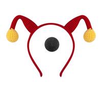 XANHOY Juego de diadema y nariz de payaso, accesorios divertidos para disfraces, actuaciones de cosplay, para Halloween y diversión de fiesta