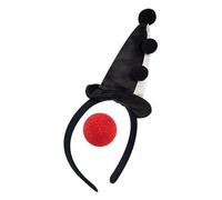 XANHOY Juego de diadema y nariz de payaso, accesorios divertidos para disfraces, actuaciones de cosplay, para Halloween y diversión de fiesta