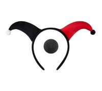 XANHOY Juego de diadema y nariz de payaso, accesorios divertidos para disfraces, actuaciones de cosplay, para Halloween y diversión de fiesta