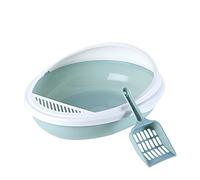 XANHOY Para caja de arena con escudo para inodoro duradero PP desmontable semicerrado parte superior abierta para mascotas