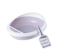 XANHOY Para caja de arena con escudo para inodoro duradero PP desmontable semicerrado parte superior abierta para mascotas