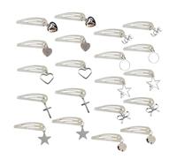 XANHOY-Pinza para el pelo con forma de corazón y estrella, horquilla geométrica de Metal, Clip elegante de pico de pato, pasador de pelo a la moda, accesorio para el cabello para mujeres y niñas