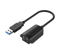 XANHOY Tarjeta de sonido USB 7.1, tarjetas de sonido externas, convertidor 3.5 con cable y tarjeta de sonido USB 7.1