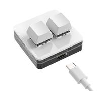 XANHOY Teclado macro portátil de 2 teclas, teclado mecánico de operación con una sola mano, iluminación de color USB para juegos y contabilidad