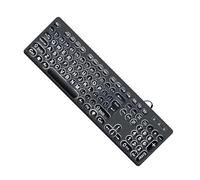 XANHOY Teclados retroiluminados USB LED con impresión de fuente grande, 104 teclas, teclados de computadora de tamaño completo para personas mayores y bajas para individuos