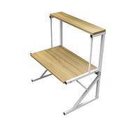 XANNI - Estante de almacenamiento de 3 niveles, soporte para horno de microondas, organizador de almacenamiento de cocina, tubo de acero grueso y resistente, fácil de limpiar, 65 x 54 x 30 cm (nuez