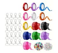 Xanorrg 3. 233PCS Premium Keychain Craft Supplies: Alloy Acrylic Beads Ribbons For Jewelry & Projects Educational Activity Kit