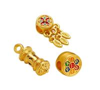 Xanorrg 3Pcs Alloy Pendant For Handmade Jewelry Buddhist Mantras Pendants Necklace Bracelet Charm Fashionable Accessories Prayer Wheel Pendant