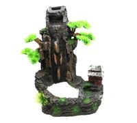 Xanorrg Cascada Dinámica Árbol De Montaña Decoración del Acuario Paisaje Terreno Resina Natural para Tanques Agua Dulce Y Salada Adornos Cascada Acuario